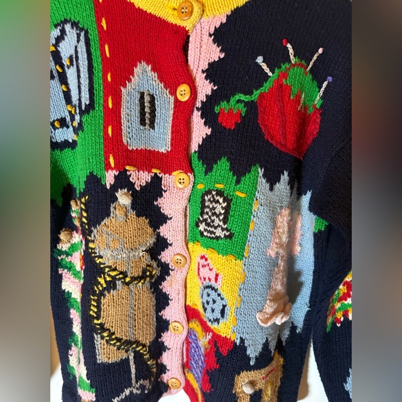 Vintage the eagle’s eye Button Up Fashion Knit Crewneck Sweater - Picture 10 of 15